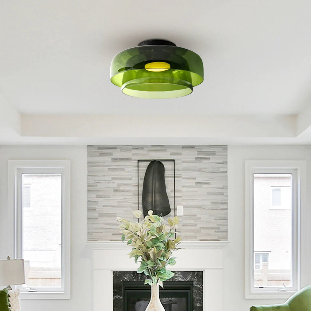 Vintage glazen ontwerpersplafondlamp