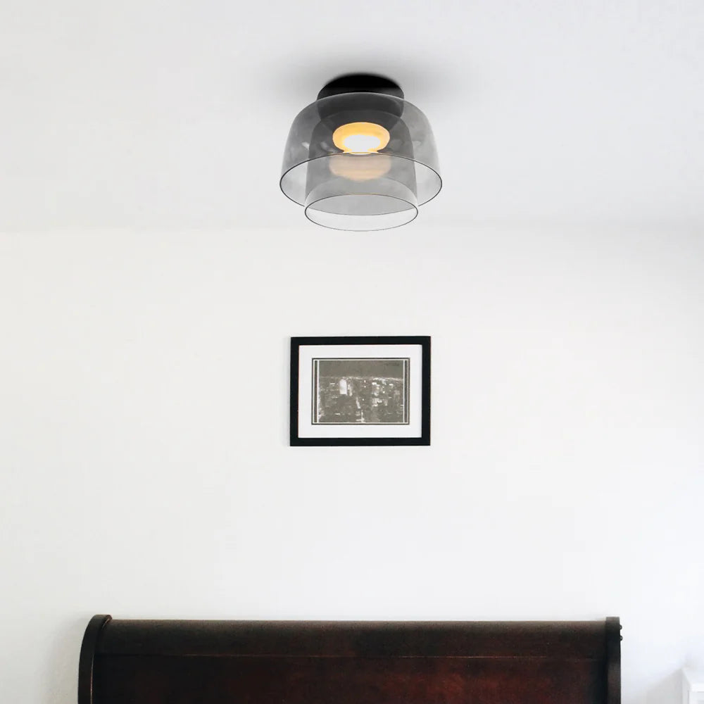 Vintage glazen ontwerpersplafondlamp