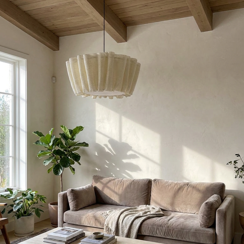 Handgemaakte hanglamp van Scandinavische stof