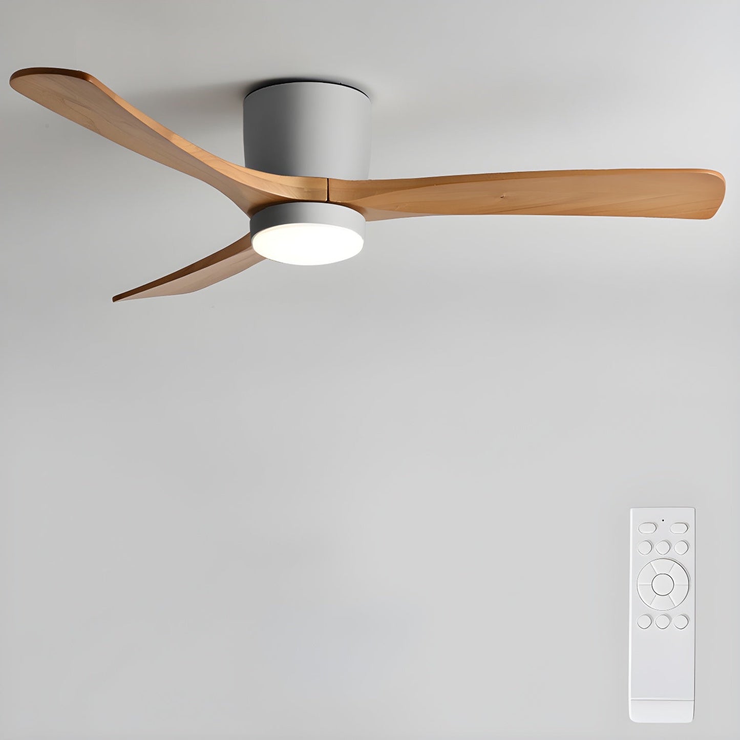 Moderne houten LED plafondventilator met licht