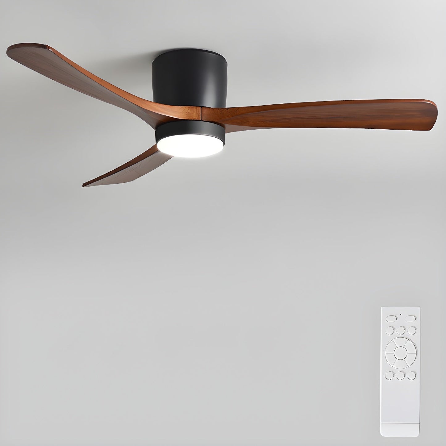 Moderne houten LED plafondventilator met licht