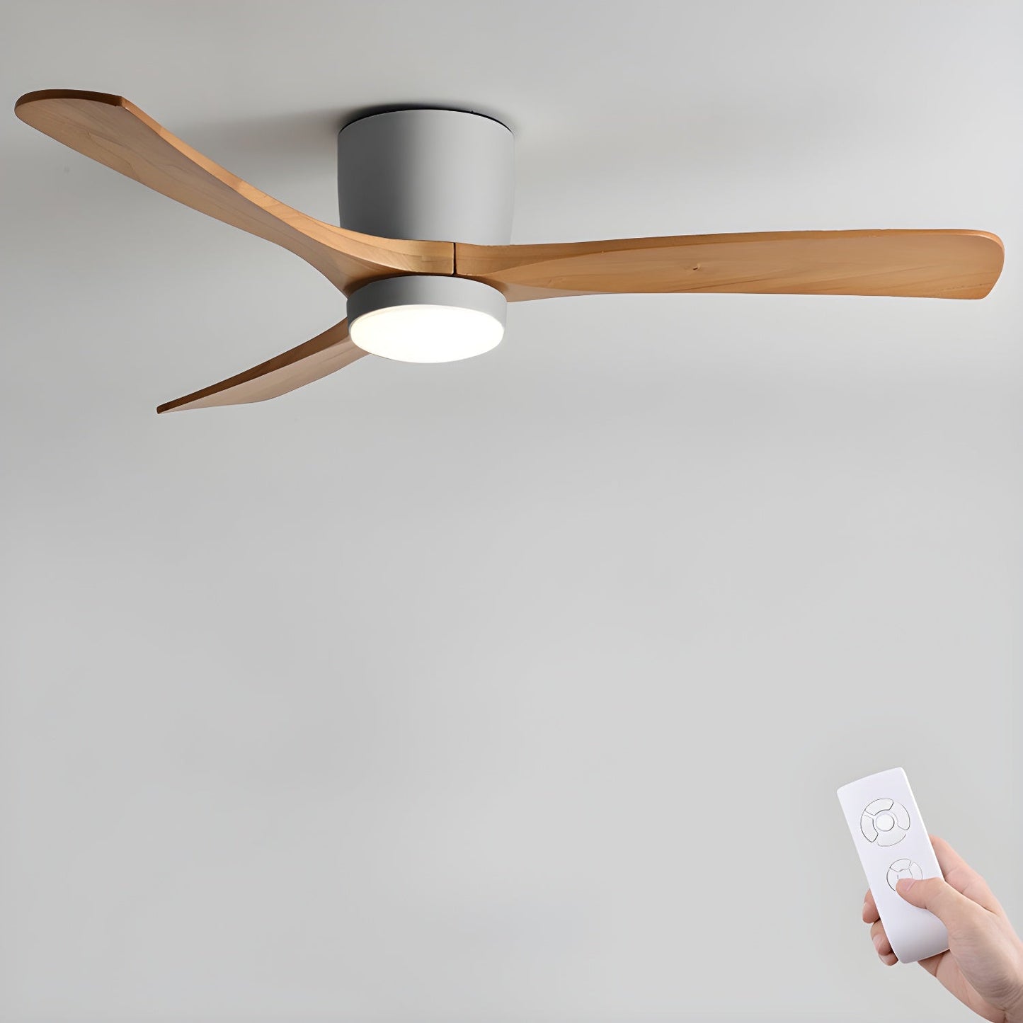 Moderne houten LED plafondventilator met licht