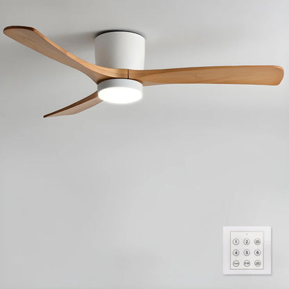 Moderne houten LED plafondventilator met licht