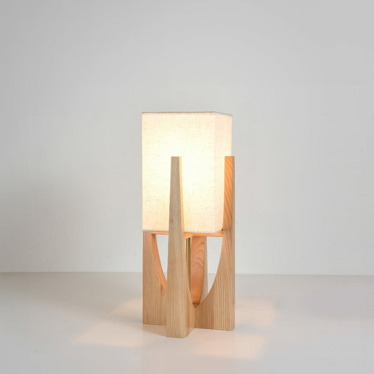 Minimalistische houten vloerlamp
