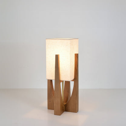 Minimalistische houten vloerlamp