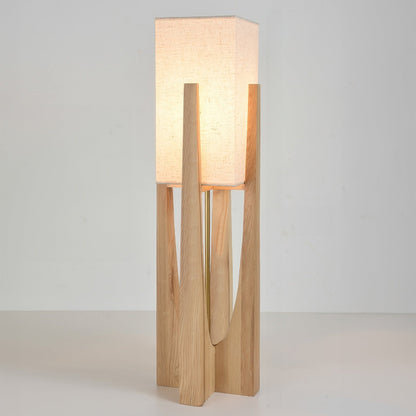 Minimalistische houten vloerlamp
