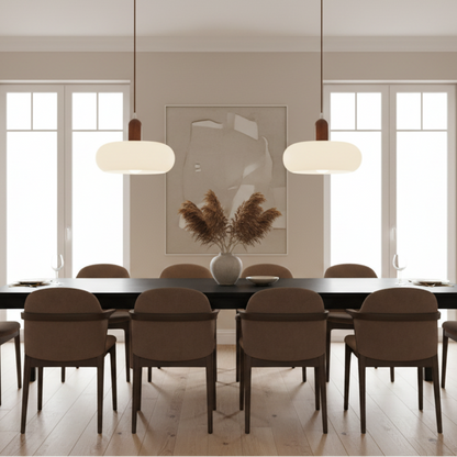 Scandinavische hanglamp in crème
