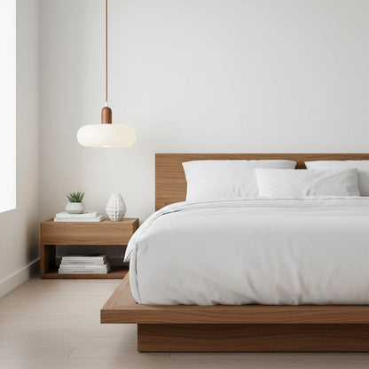 Scandinavische hanglamp in crème