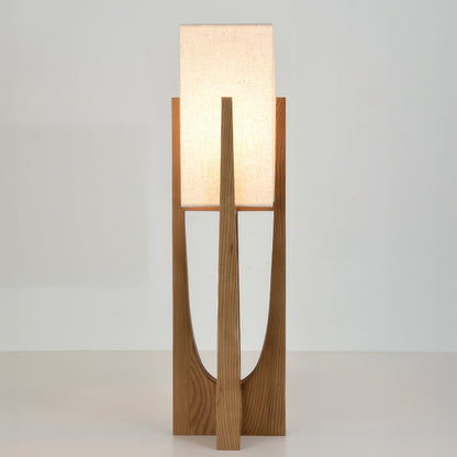 Minimalistische houten vloerlamp