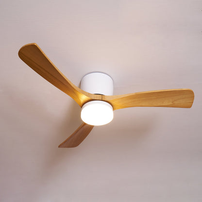 Moderne houten LED plafondventilator met licht