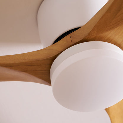 Moderne houten LED plafondventilator met licht