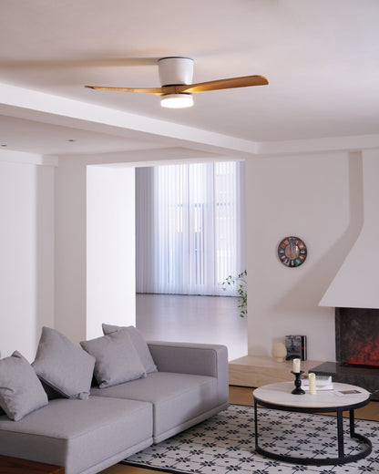 Moderne houten LED plafondventilator met licht