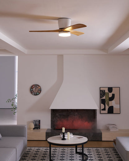 Moderne houten LED plafondventilator met licht