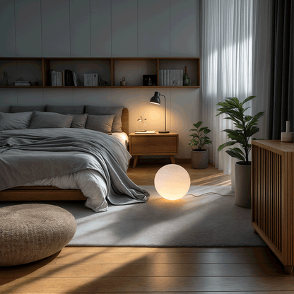 Moderne bolvormige LED-tuinkandelaar