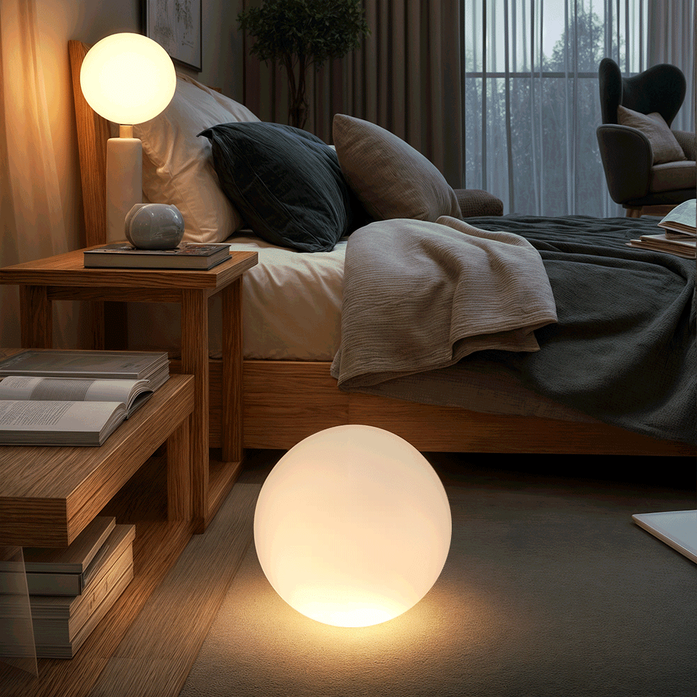 Moderne bolvormige LED-tuinkandelaar