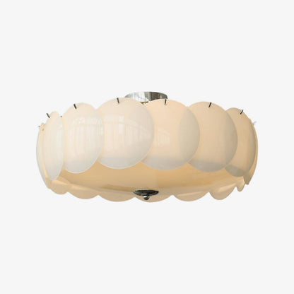 Plafondlamp met bloemvormig glazen glas-in-loodontwerp en halfverzonken montage