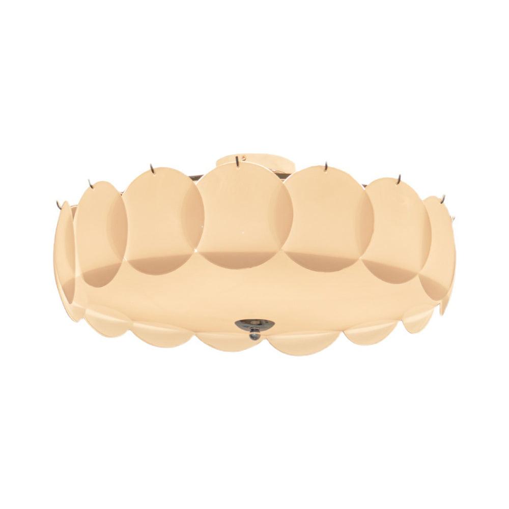 Plafondlamp met bloemvormig glazen glas-in-loodontwerp en halfverzonken montage