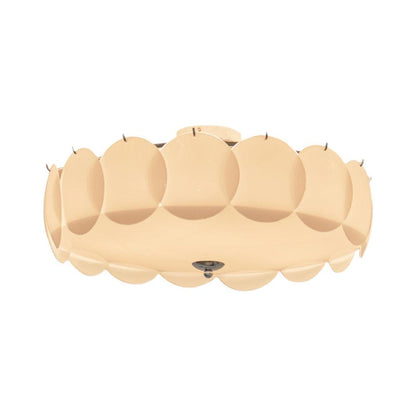 Plafondlamp met bloemvormig glazen glas-in-loodontwerp en halfverzonken montage