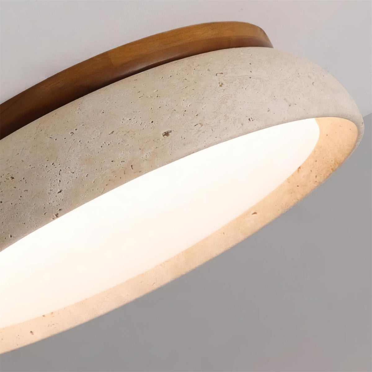 Moderne travertijnen led-plafondlamp