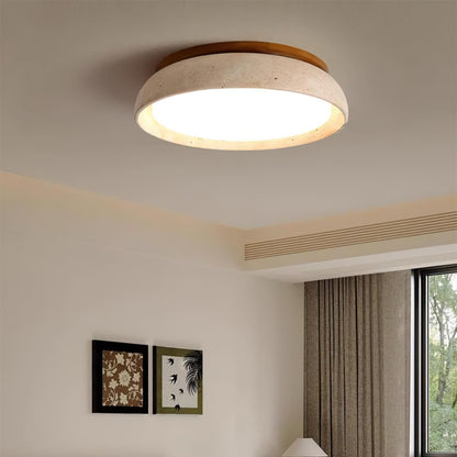 Moderne travertijnen led-plafondlamp