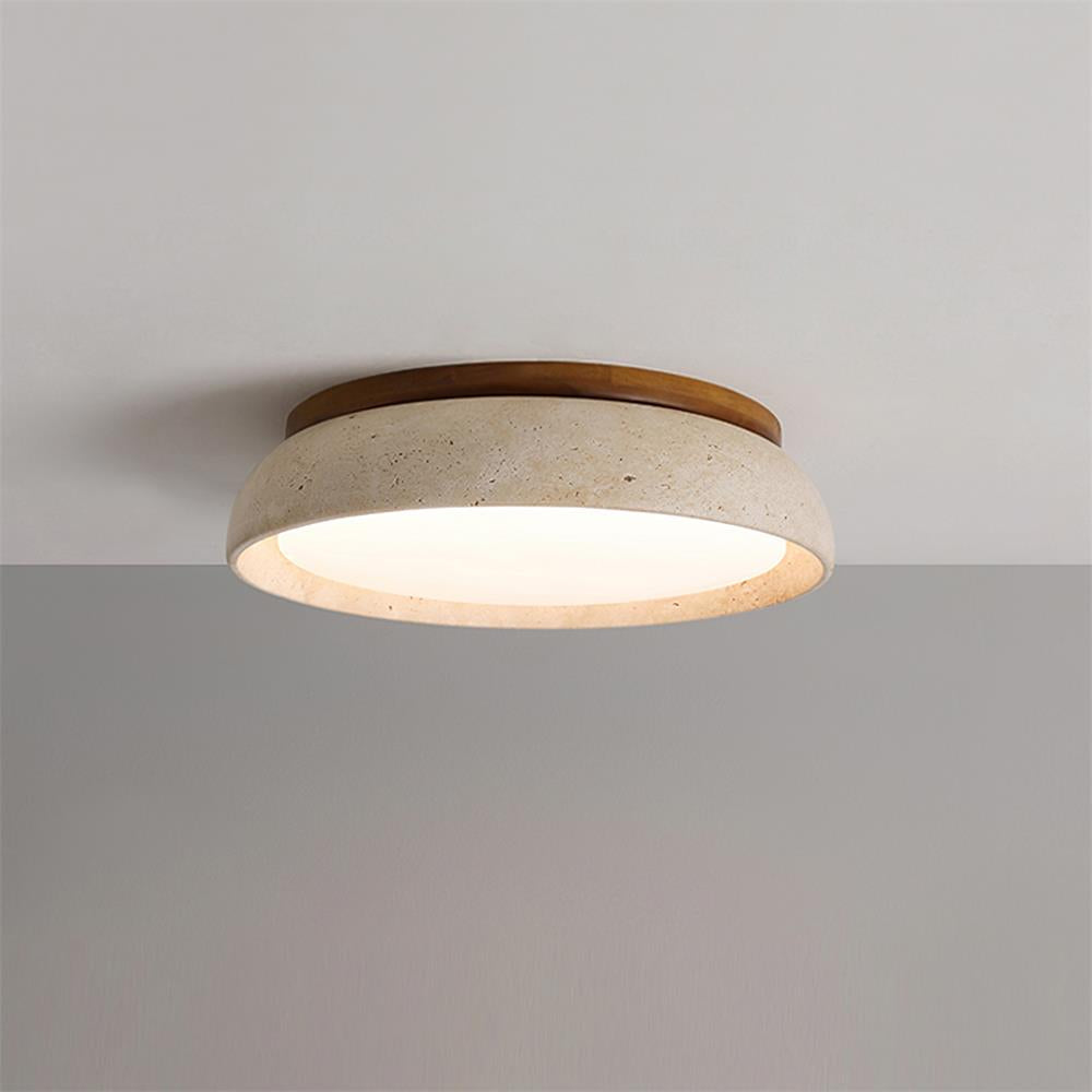 Moderne travertijnen led-plafondlamp