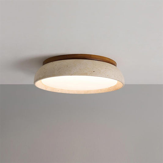 Moderne travertijnen led-plafondlamp