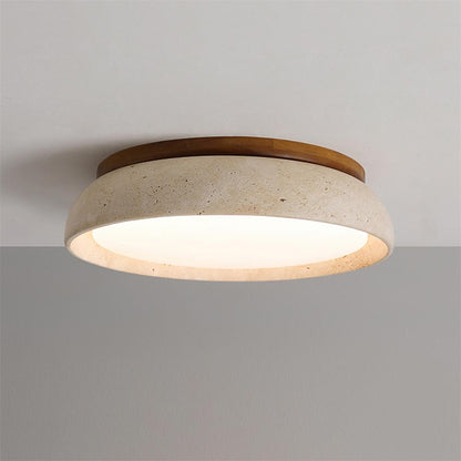 Moderne travertijnen led-plafondlamp