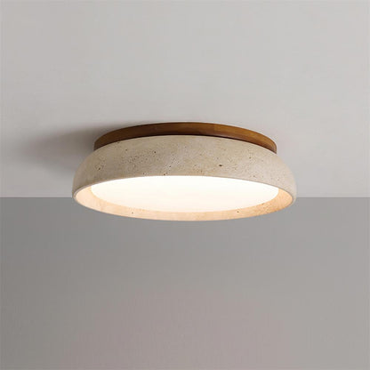 Moderne travertijnen led-plafondlamp