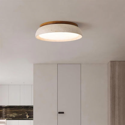 Moderne travertijnen led-plafondlamp