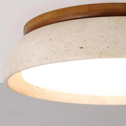 Moderne travertijnen led-plafondlamp