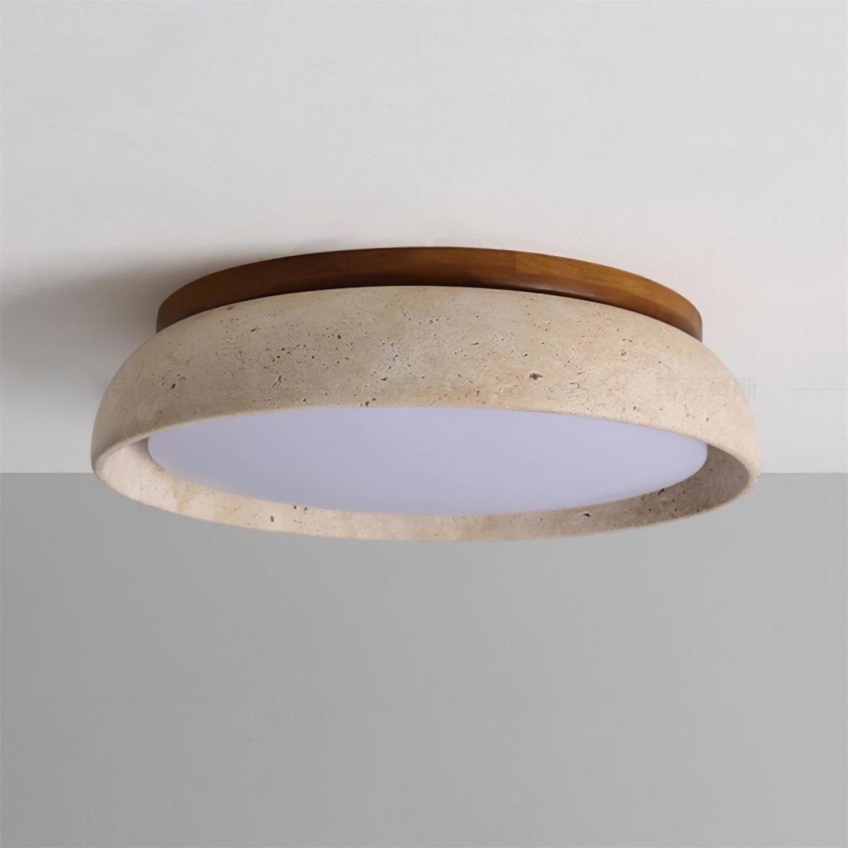 Moderne travertijnen led-plafondlamp