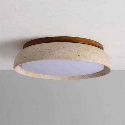 Moderne travertijnen led-plafondlamp