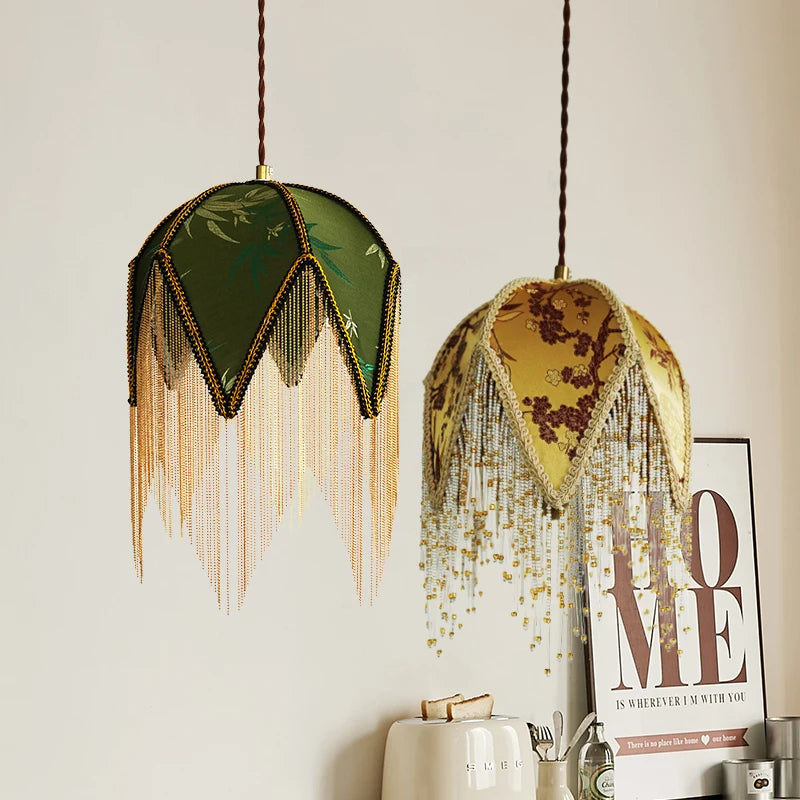 Oud stoffen hanglamp