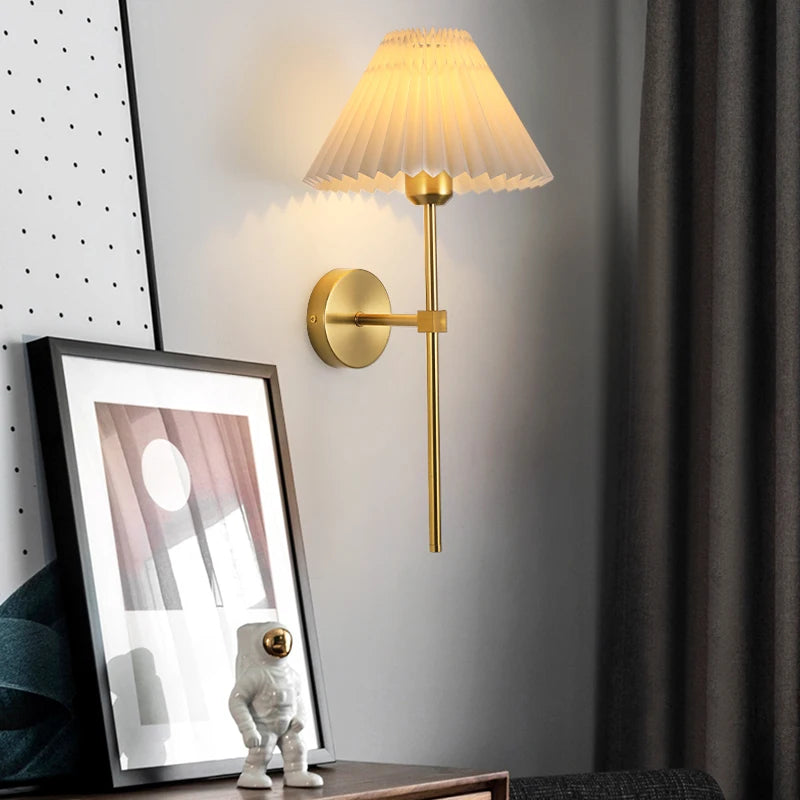 Bronzen linnen wandlamp