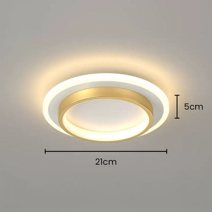Ronde metalen en acryl plafondlamp