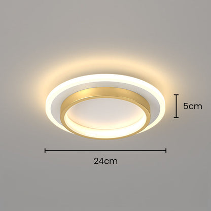 Ronde metalen en acryl plafondlamp