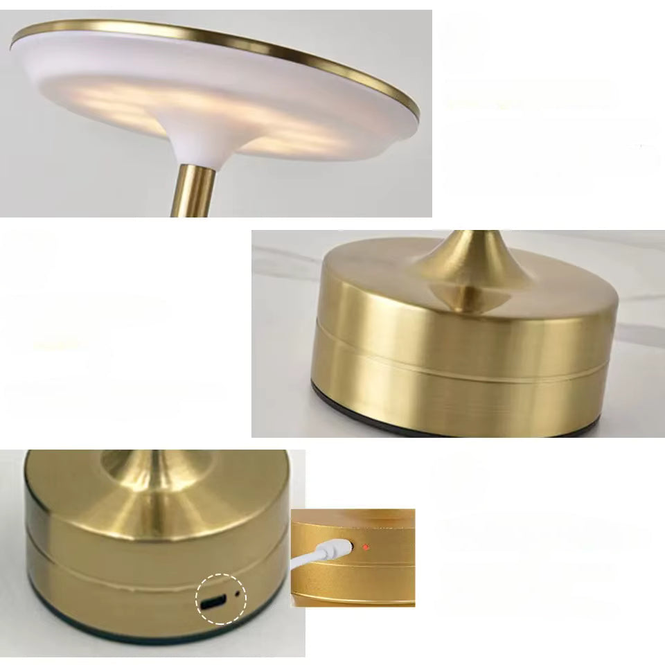 Amberlin art-deco koperen tafellamp