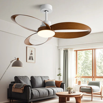 Moderne LED-plafondventilator met houten bladen