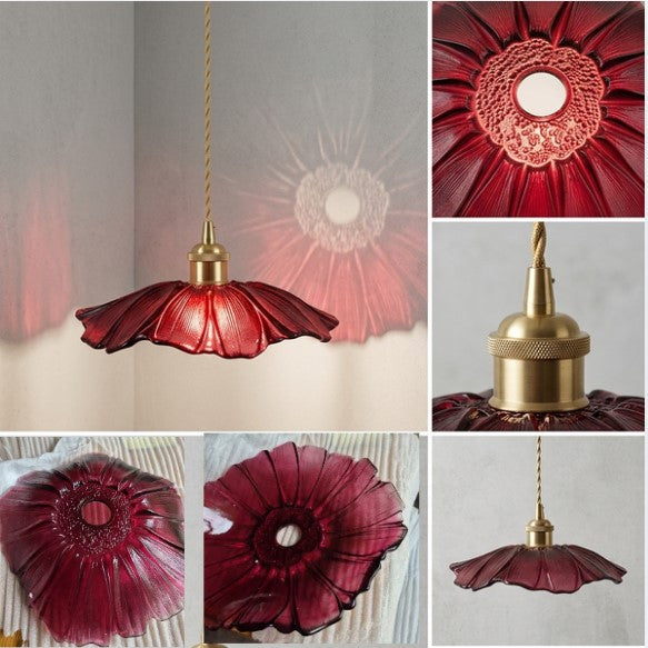 Retro Bloemen Glazen Hanglamp
