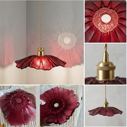 Retro Bloemen Glazen Hanglamp