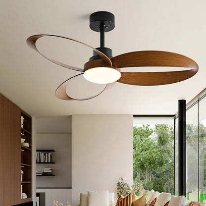 Moderne LED-plafondventilator met houten bladen