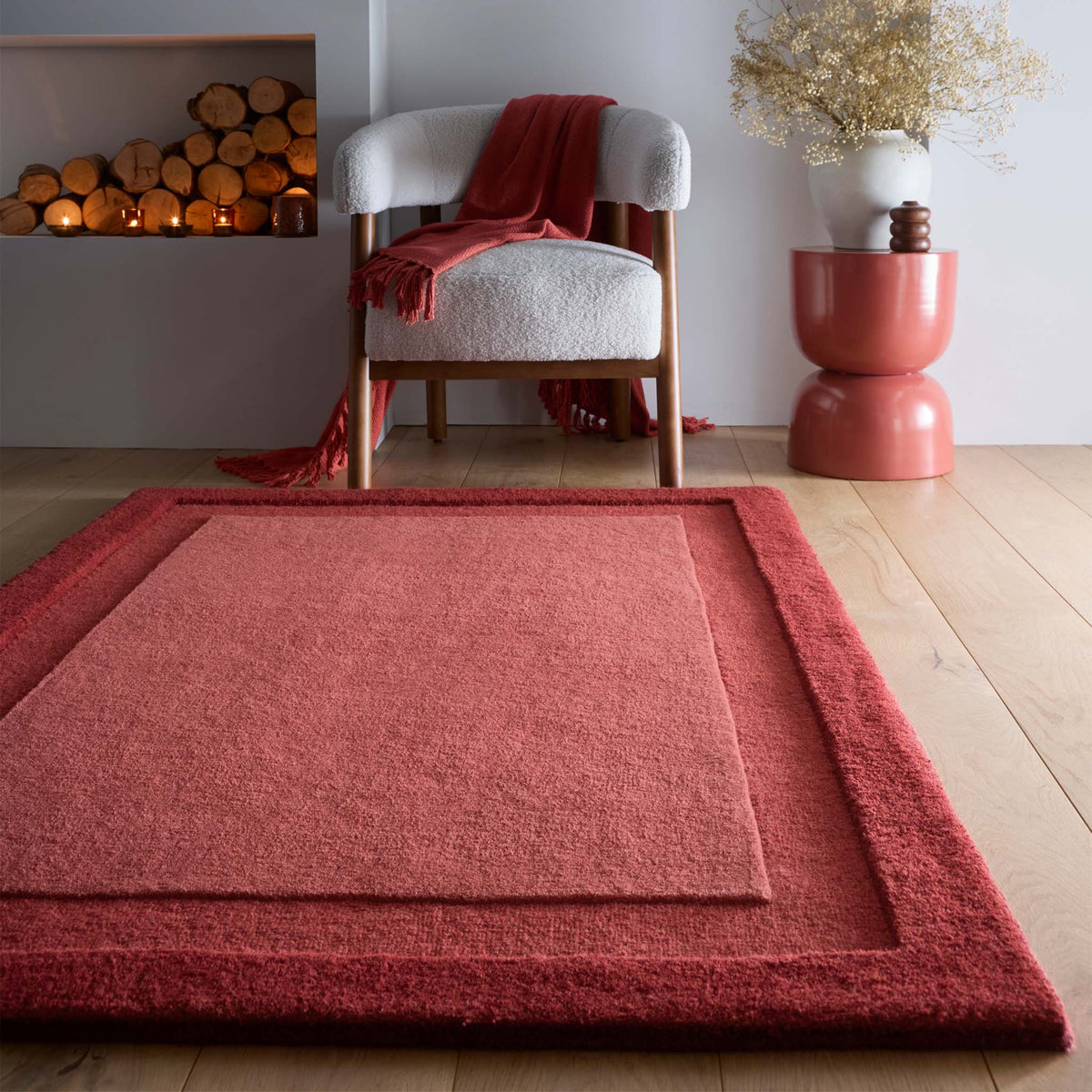 Modern wollen randtapijt Marvella