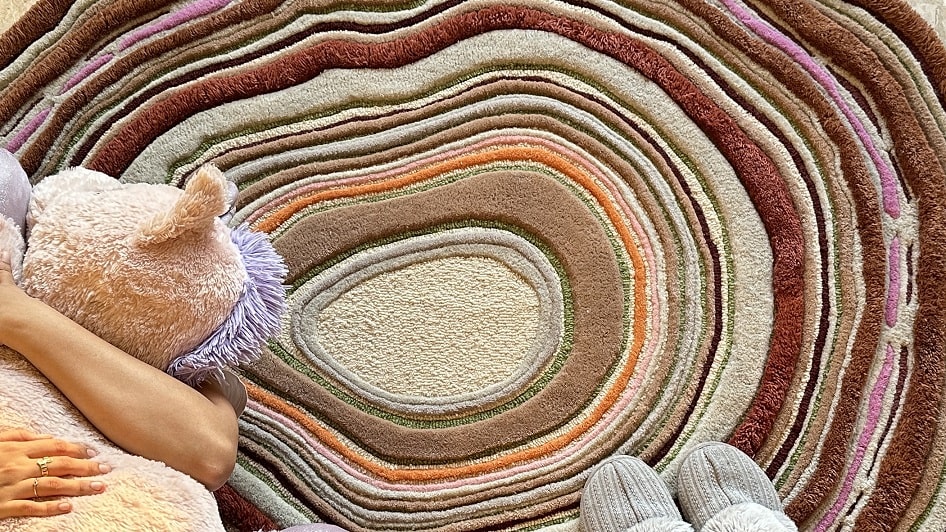Wollen vloerkleed met textuur van Nieuw-Zeelandse wol