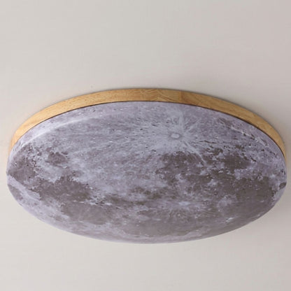 Plafondlamp in art-decostijl geïnspireerd op de maan