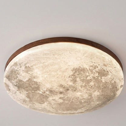 Plafondlamp in art-decostijl geïnspireerd op de maan