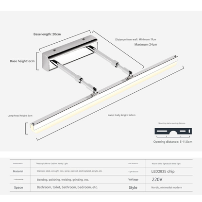 Badkamerwandlamp met LED – Spatwaterdicht en Perfect voor Spiegelverlichting