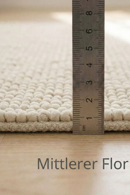 Handgeweven wollen vloerkleed Bubble