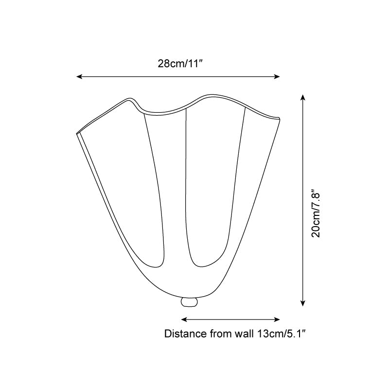 Bloemblad glazen wandlamp