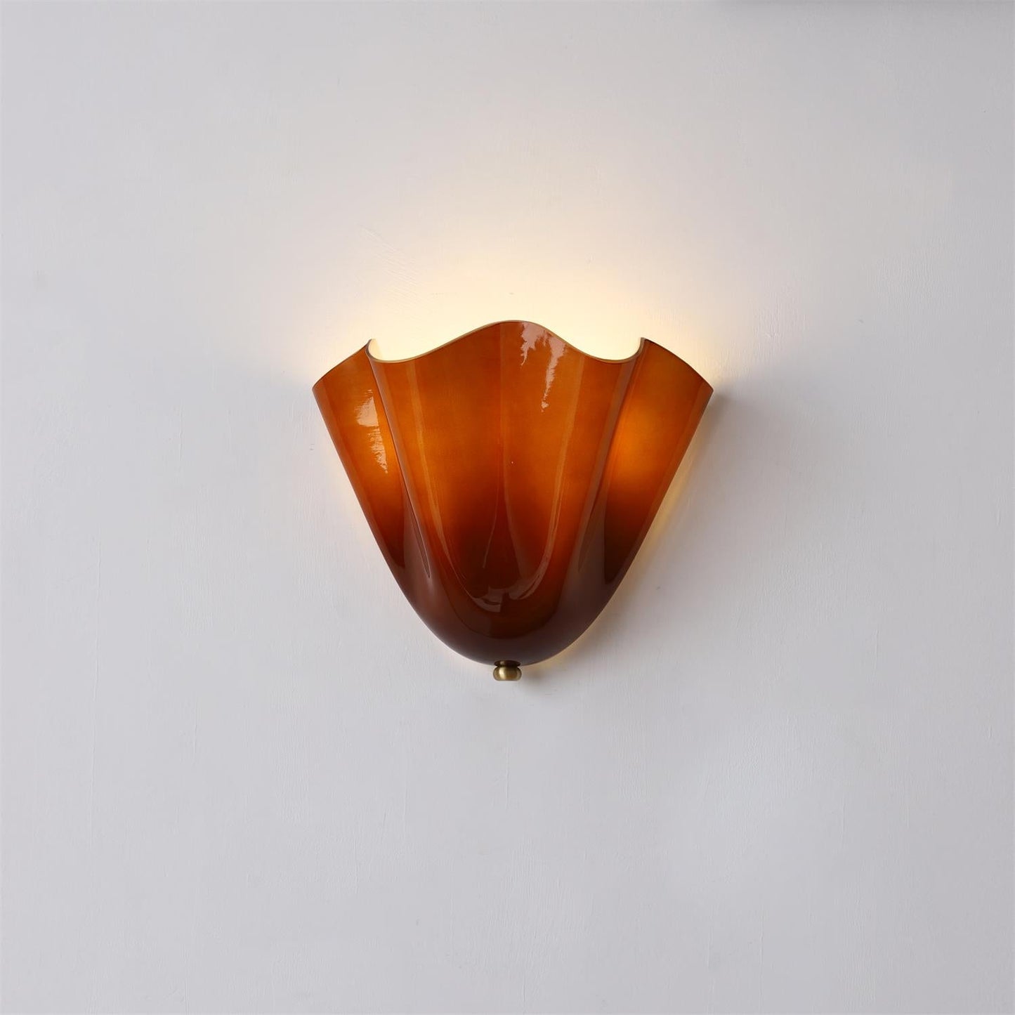 Bloemblad glazen wandlamp