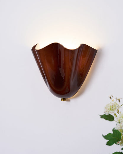 Bloemblad glazen wandlamp